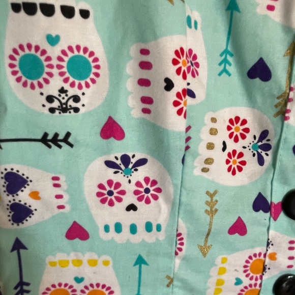 NWOT FOLTER summer dress with skulls, Sz Small 💀 - Picture 6 of 8